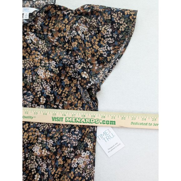 Time and Tru Women's Top Size S 4-6 Blue Floral Bohemian NEW - Picture 6 of 14